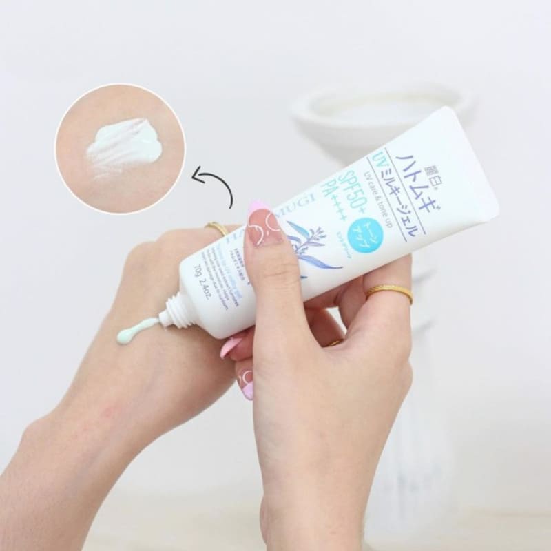 Kem chống nắng Nhật cho da khô Hatomugi UV Care & Tone Up SPF50+ PA++++